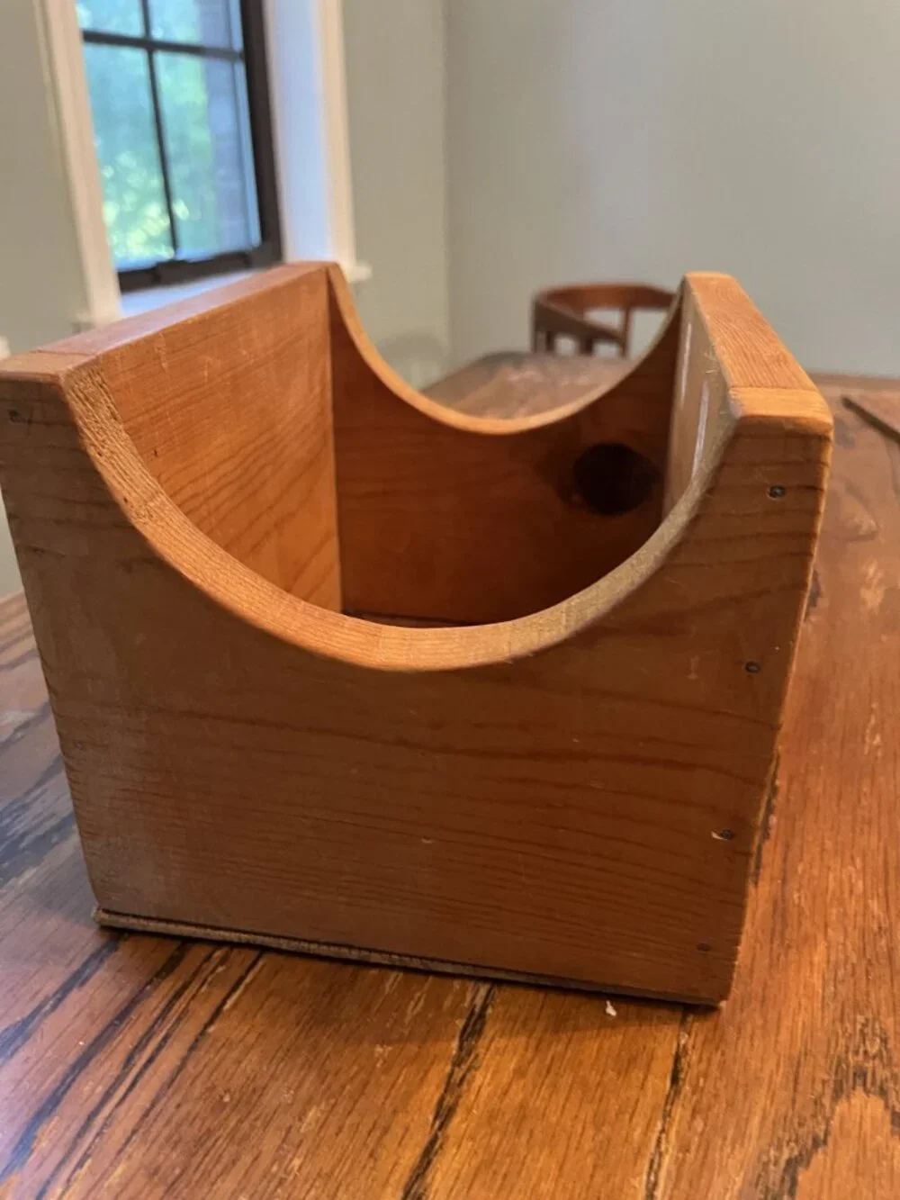 Country Wooden Box CD Holder Rustic Solid Wood Storage